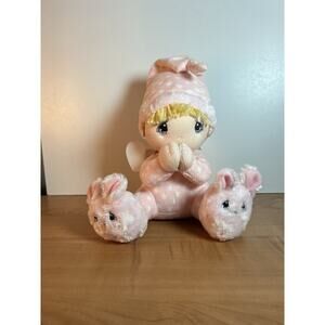 Precious Moments Prayer Girl Talking Doll Bunny Slippers Plush Praying Aurora 9"